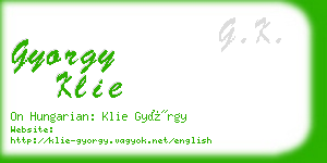 gyorgy klie business card